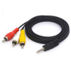 3.5mm to RCA Camcorder AV Audio Video Output Cable, 3 RCA to 3.5mm 1/8" AV Input Adapter Cord