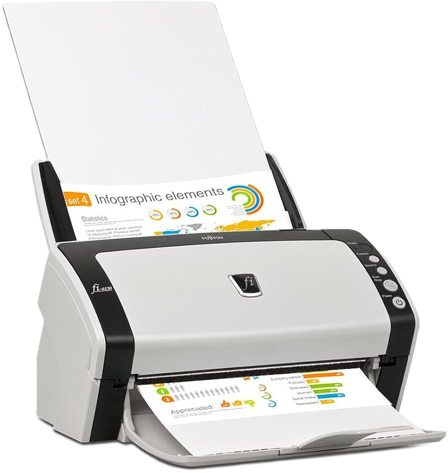 Fujitsu fi-6130Z ドキュメントスキャナー Fujitsu Fi 6130 Document Scanner - 600 dpi x 600 dpi