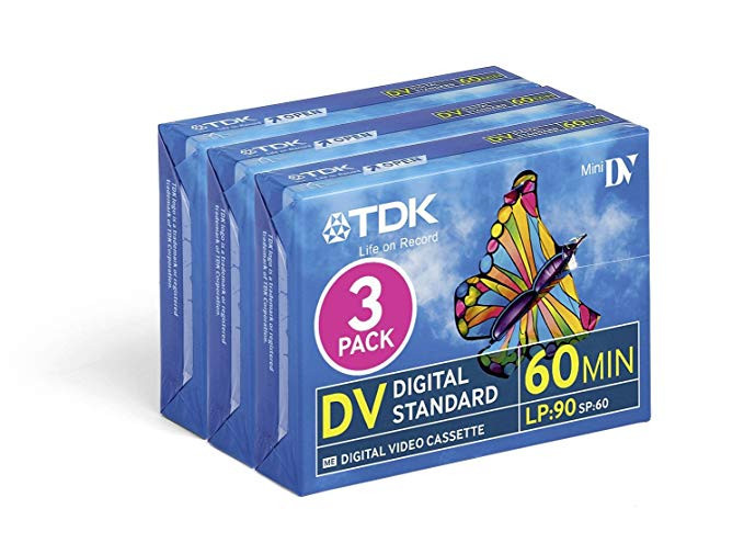 TDK Mini DV 60-Minute Digital Video Blank Cassette Tapes – 3-Pack