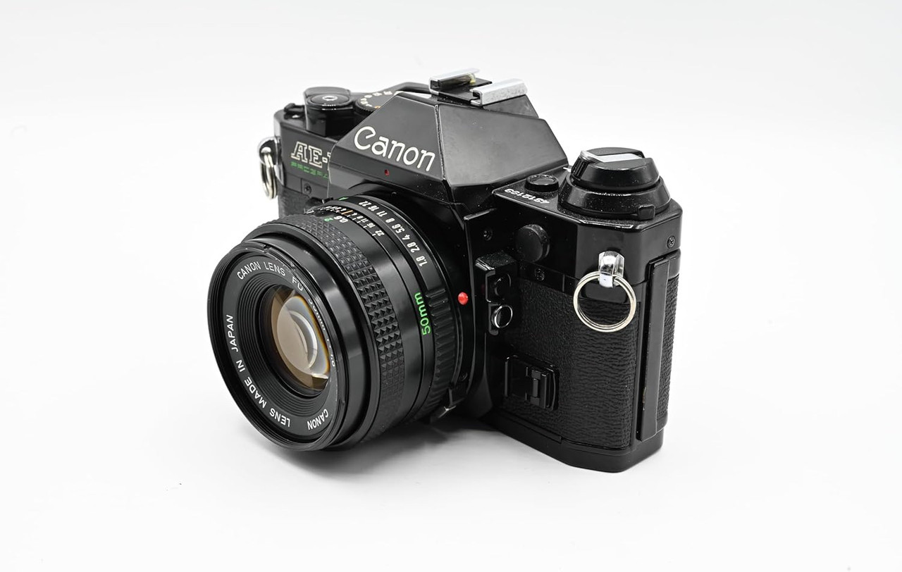 Canon AE‑1 35mm Black SLR Film Camera with 50mm Lens – Legendary