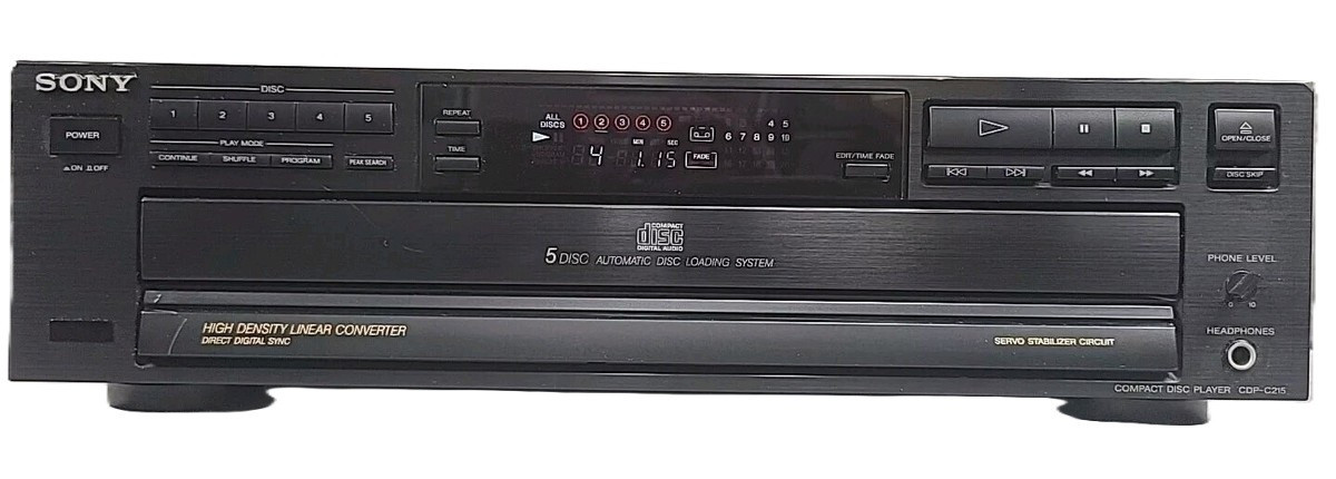 Sony CDP‑C215 5‑Disc Multi CD Player – Home Audio Entertainment Center