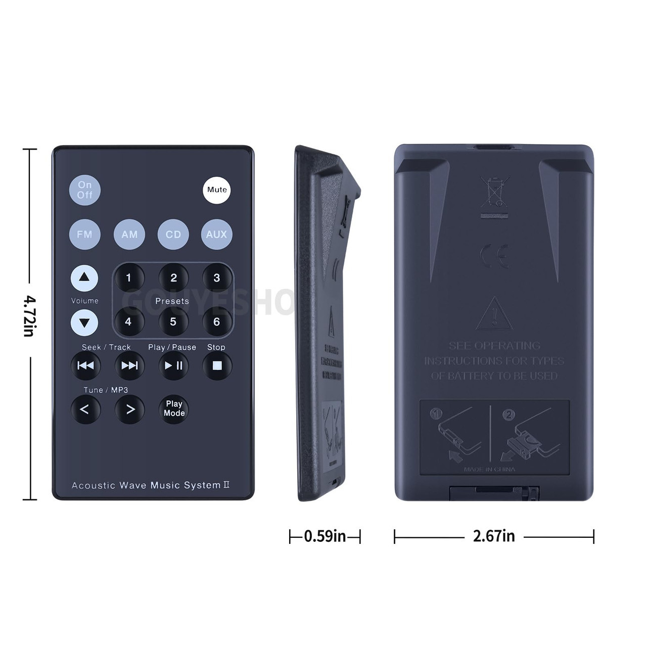 New Replacement Remote Control fit for Bose Acoustic Wave Music