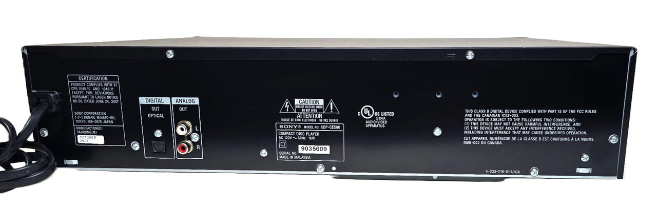 Sony CDP-C500 5-Disc CD Changer – Hi-Fi Stereo Compact Disc Player