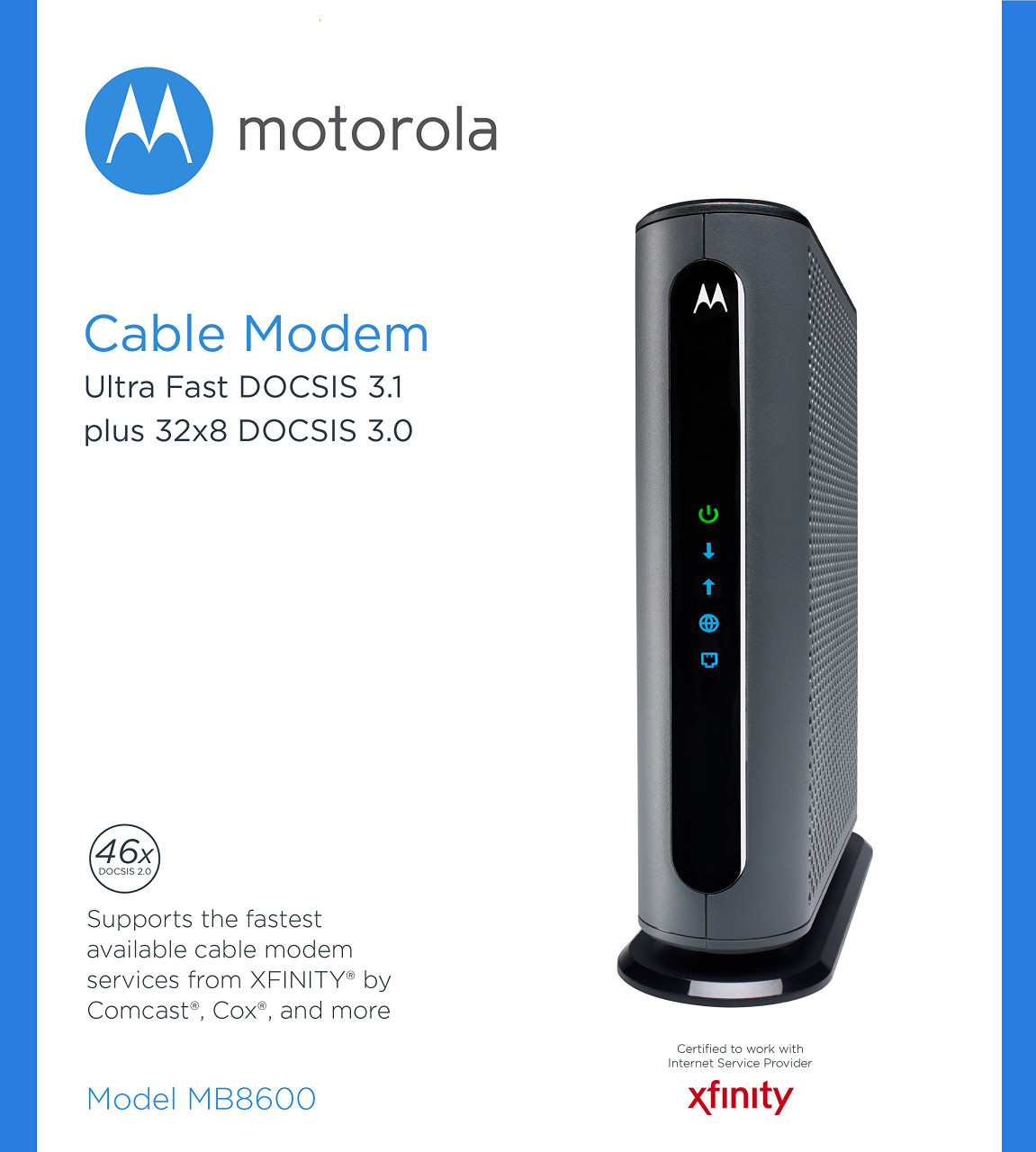 Motorola MB8600 DOCSIS 3.1 Gig‑Speed Cable Modem – Multi‑Gig