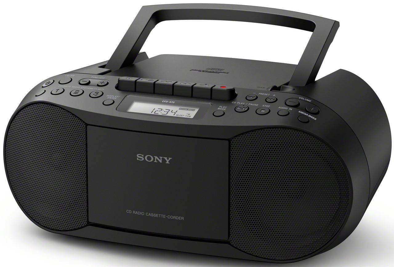 SONY パーソナルオーディオシステムCFD-S70 Sony CFD-S70 CD/MP3 Cassette Boombox Home Audio Radio, Black, with AUX