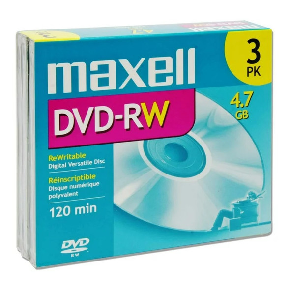 Blank DVDs 2X 4.7 GB DVD-RW Disc (3-Pack)