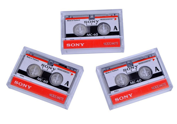 Microcassette Blank Cassette Tape Disc 60 min 3 pcs Tapes for Sony MC-60 MC60