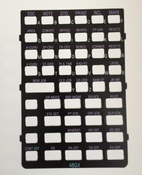 TDS COGO Survey Card and Overlay for HP 48GX Calculators