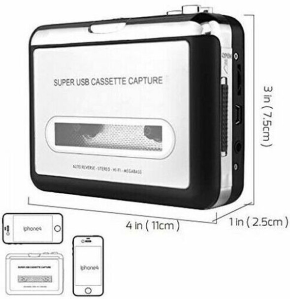 DigitNow Cassette Player Tape to MP3 File Converter Capture Digital Audio Music Player