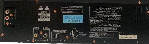 Pioneer CLD–S201 LaserDisc & CD Player