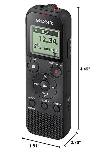  Sony ICD-PX370 Mono Digital Voice Recorder with Built-In USB Voice Recorder,black 