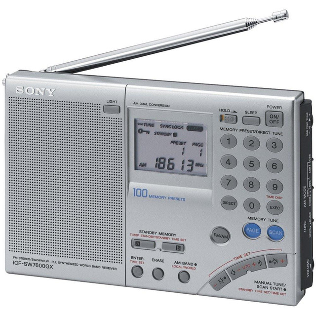 Sony ICF-SW7600GR AM/FM Shortwave World Band Receiver – Portable Radio ...