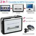 Cassette Player Tape to MP3 File Converter Capture Digital Audio Music Player