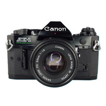 Canon AE‑1 35mm Black SLR Film Camera with 50mm Lens – Legendary
