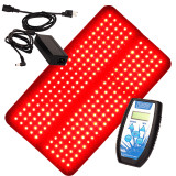 Red and Infrared LED light therapy pad for pain relief, showing flexible design and controller