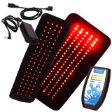 Red and Infrared LED light therapy pad for pain relief, showing flexible design and controller