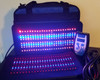 Red, Infrared and Blue LED light therapy pad for pain relief, showing flexible design and controller