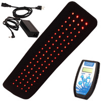 Red and Infrared LED light therapy pad for pain relief, showing flexible design and controller