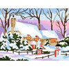 Snow Cottage Tapestry Canvas By Royal Paris