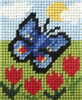 My First Embroidery Needlepoint Kit Butterfly and Tulips By Orchidea