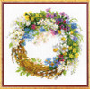 Wreath with Bird Cherry Cross Stitch Kit by Riolis