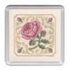 Damask Rose Coaster Cross Stitch Kit by Textile Heritage