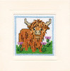 Wee Highland Coo Miniature Card Cross Stitch Kit by Textile Heritage