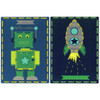 Robot and Rocket (Set of 2) Cards Embroidery Kit By Vervaco