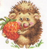 Hedgehog with Strawberries Cross Stitch Kit by Alisa