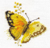 Colourful Butterflies - Yellow Cross Stitch Kit by Alisa