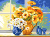 Yellow and White Daisies Tapestry Canvas By Grafitec