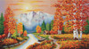 A flaming Sunset No Count Cross Stitch Kit By Riolis