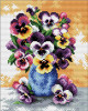 Vase of Panises No Count Cross Stitch Kit By Riolis