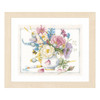 Flowers with White Pot Cross Stitch Kit By Lanarte