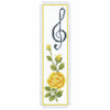 Counted Cross Stitch Kit: Bookmark: Rose & Treble Clef