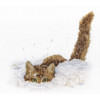 Cat in the snow Cross Stitch Kit by MP Studia