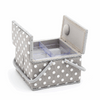 Grey Spot Large Twin Lid Sewing Box Hobby Gift