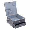 Grey Spot Large Square Sewing Basket Hobby Gift