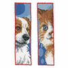 Counted Cross Stitch Kit: Bookmark: Cat & Dog: Set of 2 By Vervaco