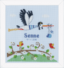Counted Cross Stitch Kit: Birth Record: Stork by Vervaco