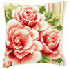 Cross Stitch Kit: Cushion: Pink Roses I By Vervaco