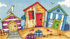 Beach  Huts Cross Stitch By Heritage