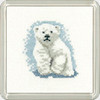 Polar Bear Cub Coaster Cross Stitch Kit By Heritage Crafts