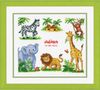 Counted Cross Stitch Kit: Birth Record: Zoo Animals by Vervaco