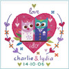 Owl Wedding Sampler Cross Stitch Kit by Stitching Shed