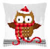 Cross Stitch Kit: Cushion: Owl in Santa Hat By Vervaco