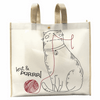 Reusable Tote: 10 x 38 x 35cm: Knit & Purl Cat: Cream/Red