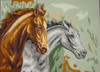 Two Horses Tapestry Canvases By Gobelin