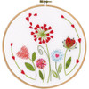 Flowers Stamped Embroidery Kit 8" Round by Vervaco