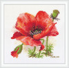 Red Poppy Counted Cross Stitch Kit by Merejka
